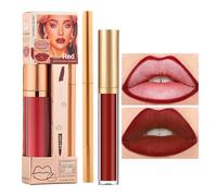 Juego De Delineador De Labios Y Lápiz Labial,Suministros De Maquillaje Hidratante - Color De Labios Portátil,Para Mujeres Novias Estudiantes Viajeros Principiantes Bodas Cita Rutina Diaria