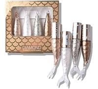 Juego de Delineador de Ojos Líquido de 4 Colores - Sirena de Diamante Con Brillo Metálico, Larga Duración y a Prueba de Agua (A)