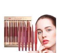 Juego De Delineador Y Barra De Labios Mate Doble Punta, 6 Piezas de Lápiz Labial Mate con Delineador, Tinte con Brillo Duradero Para Eventos y Actividades