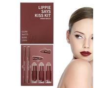Juego De Delineador Y Gloss De Labios | Delineador De Labios De Larga Duración | Lápiz Labial Líquido,Para Compras Viajes Viaje De Negocios Escenario Citas Reuniones Y Vacaciones Para Chica