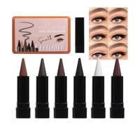 Juego De Delineadores De Ojos - Kit De Lápiz De Gel De Deslizamiento A Prueba De Manchas, Resistente Al Agua, De 6 Colores | Juego De Bolígrafos De Maquillaje Cosmético De Larga Duración