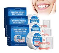 Juego de dentadura postiza de silicona, dientes de silicona, kit de relleno de silicona para dentaduras postizas (3 juegos)