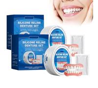 Juego de dentadura postiza de silicona, dientes de silicona, kit de relleno de silicona para dentaduras postizas (2 juegos)