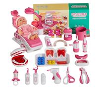 Juego de dentista para niños, juego realista de médico para niños pequeños con muñeca, juguete de dentista educativo temprano, kit médico de plástico para pequeños mayores de 3 años, regalos