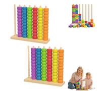 Juego de desafío de madera, juego de rompecabezas apilable de anillos arcoíris de ritmo rápido para aprender y clasificar el color, rompecabezas apilable para familiares y adultos, juegos de velocidad