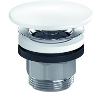 juego de desagüe hansgrohe con tapón redondo de cerámica, blanco, 50110450