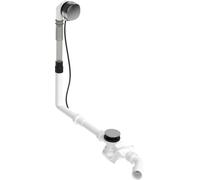 Juego de desagüe y rebosadero Quadroval de Duravit con caño de bañera 792203, cromado, 792203000001000