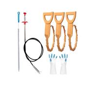 Juego de desatasco de drenaje para el hogar, diseño en D flexible, ligero, 280 g, materiales seguros para usuarios mayores, herramienta de mantenimiento de inodoros de cocina, desatascador de tuberías