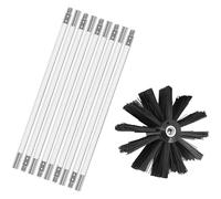 Juego de deshollinador, cepillo de limpieza de chimenea con varillas flexibles de 15 410 mm y 1 cabezal de cepillo para chimenea, secador, kit de limpieza de chimenea (9 varillas, 410 mm)