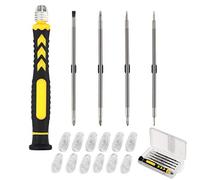 Juego de Destornillador Gafas KATOOM 4pcs Kit de Herramienta de Reparación de Anteojos con 6 pares de Almohadilla de Silicona para nariz gratis,Min,Multifunción para Gafas,Reloj,Joyería,Teléfono móvil