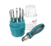 Juego de destornilladores 10 piezas con vástago redondo de 5 mm, cruz magnética, ranurado, para puntas Torx para reparación de teléfonos y electrodomésticos, Ergon