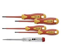 Juego de destornilladores 1000 V acero S2 probador de voltaje HT1S994 / 5 piezas/hogert technik 5901867179340