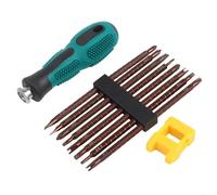 Juego de destornilladores 17 en 1 con puntas magnéticas y mango ergonómico, diseñado para una fácil fijación a taladros manuales o soportes de herramientas, incluye funda protectora de almacenamiento