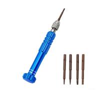 Juego de destornilladores 5 en 1 con 5 puntas, mango de aleación de aluminio para teléfono, reloj, computadora, herramientas de reparación compatibles con (azul)