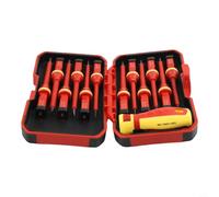 Juego de destornilladores aislados 1000 V VDE para certificado GS, 13 piezas de acero al cromo vanadio herramientas electricista con mango intercambiable para TORX para Phillips para ranurado