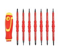 Juego de destornilladores aislados 7 en 1, herramienta de reparación eléctrica, mango de polipropileno, 14 puntas para lavadora, nevera, aire acondicionado, circuito fijo