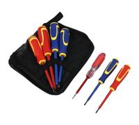Juego de destornilladores aislados 7 unids 1000V Herramientas electricista cromo vanadio acero mango ergonómico para cruz cabeza plana DIY reparación azul rojo