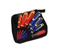 Juego de destornilladores aislados de 7 piezas con mangos ergonómicos antideslizantes PP+TPR, acero al cromo vanadio, 1000 V nominal para electricistas y uso doméstico