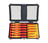 Juego de destornilladores aislados, kit de herramientas de seguridad eléctrica de 6 piezas de 1000 V con puntas magnéticas para electricistas, mangos antideslizantes PP+TPR, resistentes al óxido y