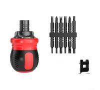 Juego de destornilladores ajustables, extensibles, magnéticos, de acero de alta calidad, doble cabeza, colección de 12 puntas para montaje electrónico y fijación de muebles, diseño compacto, rojo, 0,6