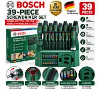 Juego de destornilladores BOSCH 39 piezas con trinquete, destornilladores...