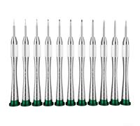 Juego de destornilladores de 11 piezas, kit de herramientas profesionales con cabeza plana y destornilladores para reparación de relojes, lentes, mantenimiento y reparación electrónica, 0,6 mm-2,0 mm