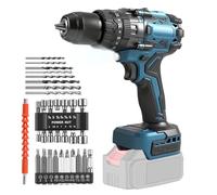 Juego de destornilladores de 140 Nm, compatible con batería Makita de 18 V (sin batería), 2 marchas, tornillo de percusión pesado, sin escobillas, con antitorsión, juego de 44 accesorios, para madera