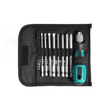 Juego de destornilladores de 9 piezas con puntas de 1/4 pulgadas y mango ergonómico, construcción de aleación de acero y goma para uso, plano y para cabezas Phillips de 3 mm a 6 mm PH0-PH3