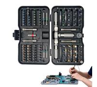 Juego de destornilladores de precisión 105 en 1 - Kit de herramientas de reparación magnética con trinquete | Kit de controlador de reparación electrónica de múltiples puntas con mango de aleación de