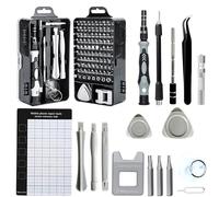 Juego de destornilladores de precisión 122 en 1, kit de herramientas de reparación profesional de acero al cromo vanadio para computadora, reloj, cámara, teléfono móvil, laptop, lentes, electrónica,