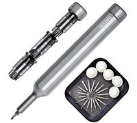 Juego de destornilladores de precisión 50 en 1, destornillador manual estilo bolígrafo, 26 puntas de destornillador pequeñas de acero S2 resistente + bandejas de herramientas magnéticas + 10 cunas de