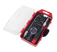 Juego de destornilladores de precisión de 30 piezas, incluye eje flexible extraíble, lupa, 30 puntas y funda de plástico, kit de herramientas para el hogar Stalwart