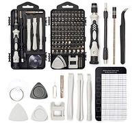 Juego de destornilladores de precisión, SHARDEN 122 en 1, kit de herramientas magnéticas para reparación de computadoras, iPhone, PC, teléfono móvil, portátil, Nintendo, PS4, gafas, etc. (gris)