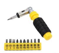 Juego de destornilladores de trinquete 11pcs Kit de puntas de precisión con interruptor de marcha atrás hacia adelante para montaje de muebles - PH de acero para pz SL para t25 190 mm