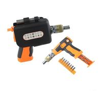 Juego de destornilladores de trinquete 16 en 1 con puntas magnéticas, mango giratorio de 180°, varilla de extensión de 58 mm, funda portátil con clip para cinturón para reparación del hogar (naranja)