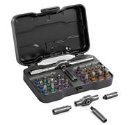 Juego de destornilladores de trinquete 24 en 1, juego de destornilladores magnéticos con mango extraíble, 25 piezas de herramientas de relojería, juego de destornilladores para montaje de muebles