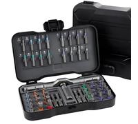 Juego de destornilladores de trinquete, 50 en 1, juego de destornilladores magnéticos con punta de acero S2 de aleación, eje flexible con trinquete de 58 dientes, mango en T extraíble para uso