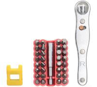 Juego de destornilladores de trinquete con mango en forma de L y mecanismo de 36 dientes para uso en cajas electrónicas y soportes de panel (E)
