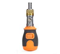 Juego de destornilladores de trinquete de 8 piezas con puntas intercambiables para reparación y mantenimiento del hogar, mango ergonómico antideslizante naranja