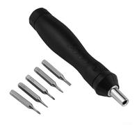 Juego de destornilladores de trinquete ergonómicos de 5 piezas con puntas intercambiables para reparación del hogar, bricolaje y electrónica, compatible con cabezales de tornillo estándar