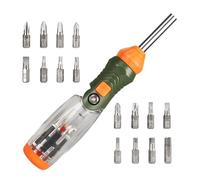 Juego De Destornilladores De Trinquete: Herramienta En Ángulo Ajustable 16 En 1, Destornillador Compacto Ergonómico | Controlador De Acero De Aleación Con Puntas Retráctiles Para Reparación De Plomerí