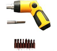 Juego de destornilladores de trinquete, mango flexible flexible de 72 dientes, interfaz hexagonal magnética de 1/4 pulgadas, almacenamiento de brocas integrado, construcción de acero de aleación (D)