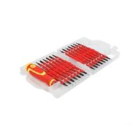 Juego de destornilladores eléctricos aislados 28 en 1, herramienta magnética de reparación de 1000 V con puntas de acero al cromo vanadio para trabajos eléctricos, montaje de muebles