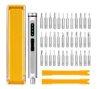 Juego de destornilladores eléctricos de precisión de 3.7 V, kit de herramientas de reparación inalámbricas 41 en 1 con mango de aluminio, portabrocas magnético, 3 ajustes de par, motor de 200 rpm