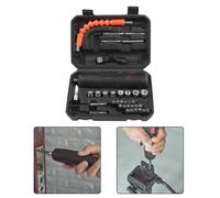 Juego de destornilladores eléctricos recargables compactos de 250 RPM con interfaz hexagonal, taladro de mano ligero para reparaciones y mantenimiento de circuitos, color negro