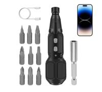 Juego de destornilladores eléctricos | Taladro recargable 3,6 V | Destornillador inalámbrico 2 Nm con 10 puntas - para reparación de teléfonos, tabletas, PC, electrónica, muebles, electrodomésticos y
