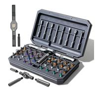 Juego de destornilladores magnéticos 42 en 1, destornillador magnético multibit, mecanismo de trinquete con 40 puntas, diseño desmontable para trabajos de precisión (negro)