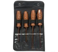 Juego de destornilladores magnéticos con cabeza plana de doble cabeza y puntas Phillips hechas de acero al cromo vanadio para reparaciones domésticas, incluye bolsa de almacenamiento, kit de cuatro