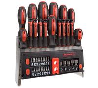 Juego de destornilladores magnéticos de 39 piezas, juego de destornilladores con brocas, destornillador de tuerca eléctrica y soporte de montaje en pared, kit de herramientas con destornilladores
