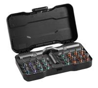 Juego de destornilladores magnéticos, destornillador de trinquete portátil 24 en 1 con mango en forma de T y estuche de almacenamiento, herramienta de reparación multifunción, destornillador de t